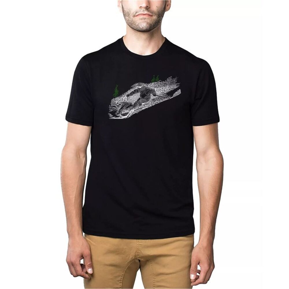 LA POP ART Mens Skiing Graphic T-Shirt, NWT